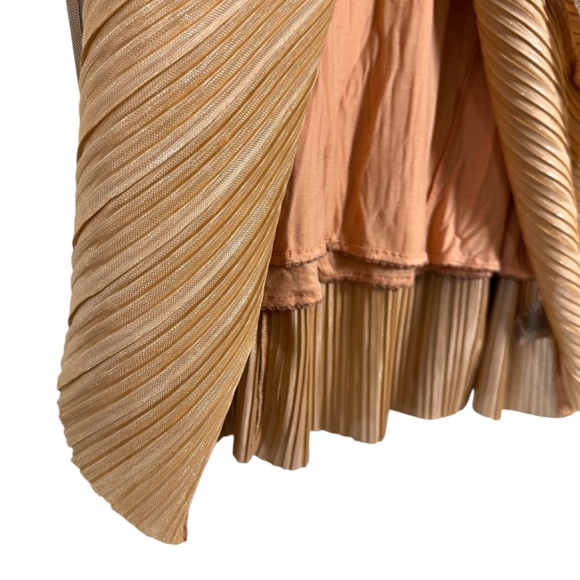 Maeve | Anthropologie | Ambra Skirt | Pink Rose | Metallic | Pleated | A-line - Picture 7 of 10